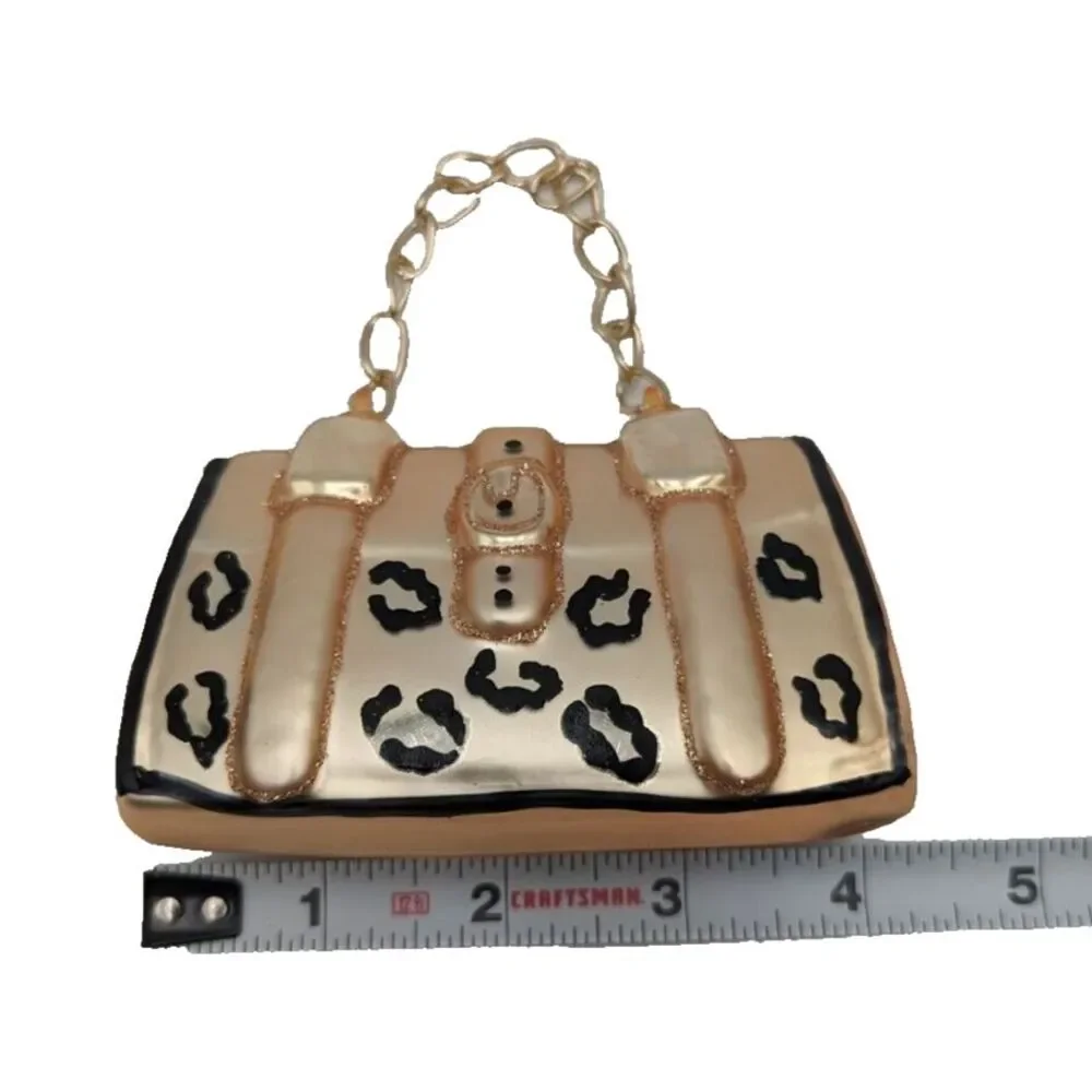 Robert Stanley Christmas Ornament Animal Print Purse With‎ Chain Strap